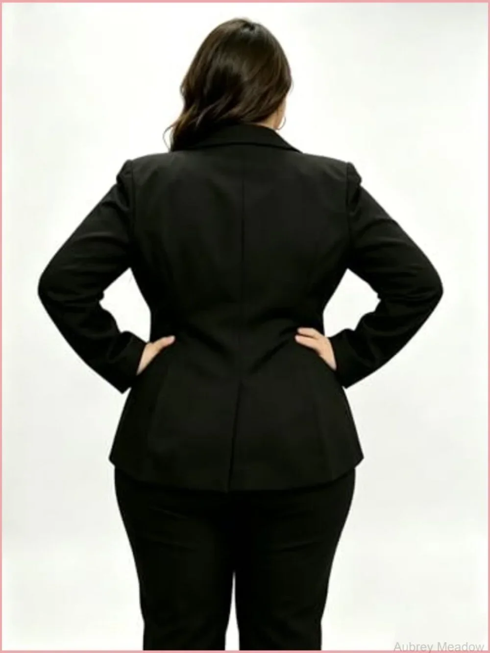 Plus Size Blazer Single Button Notch Lapel Long Sleeve Tailored Fit Work Office